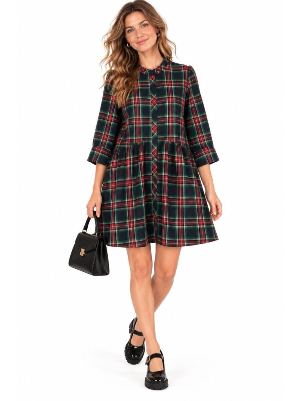 TUCKERNUCK royal shirt dress highland tartan plaid plus XXXL mini festive swing